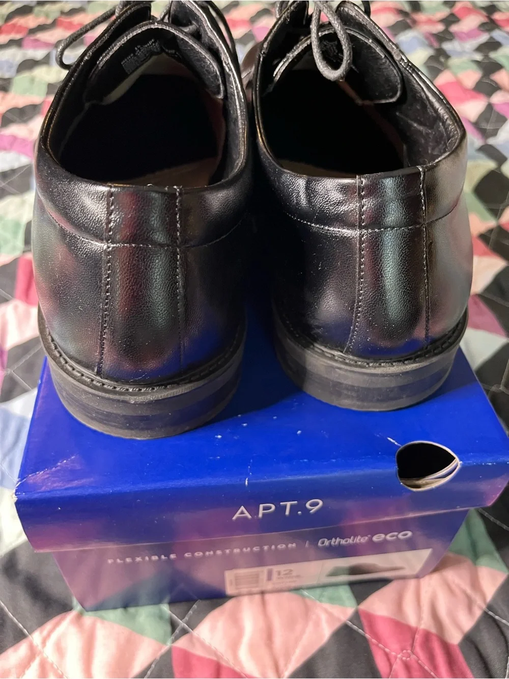 APT. 9 Men's Black Leather Dress Oxfords-Size 12
